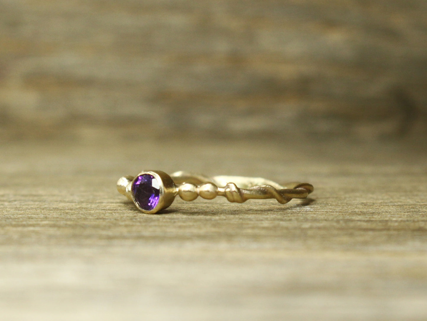 Entwined Ring with larger 3.5mm Fair Trade Gemstone