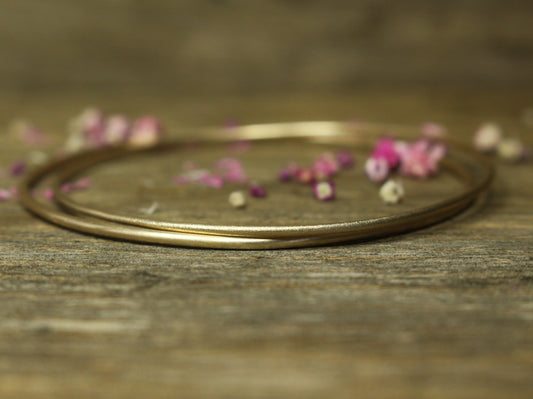 1.5mm Bangle in 9ct or 14ct or 18ct Solid Yellow Gold