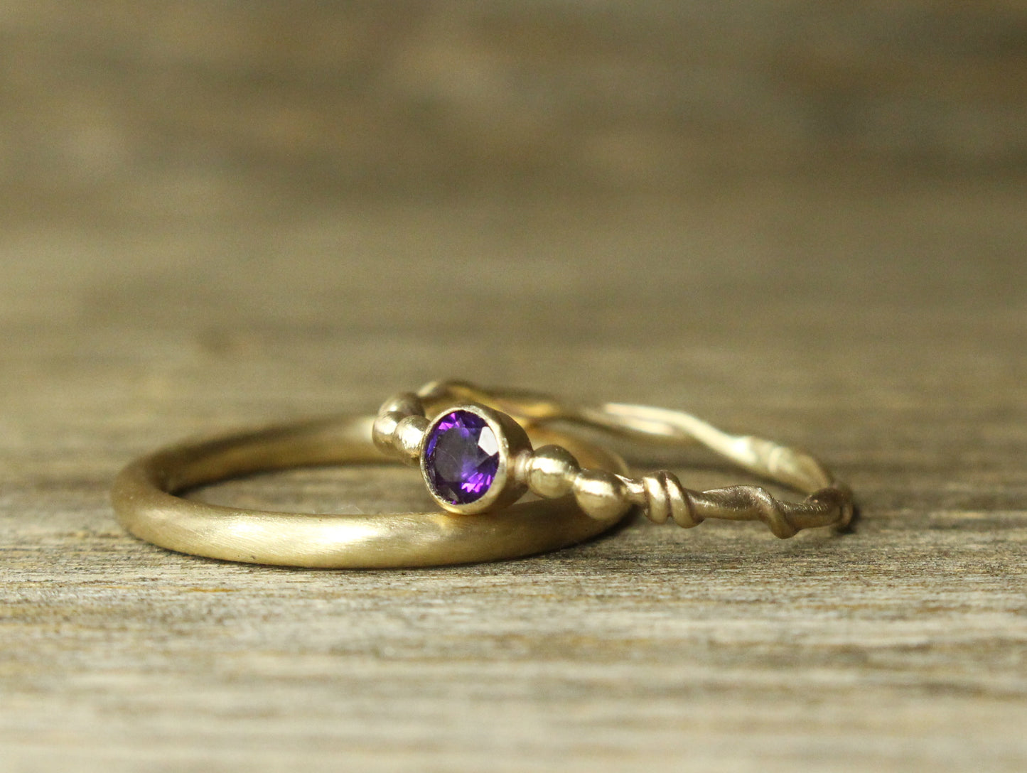 Entwined Ring with larger 3.5mm Fair Trade Gemstone