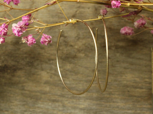 Solid Gold Hoops in 9ct or 14ct or 18ct Gold