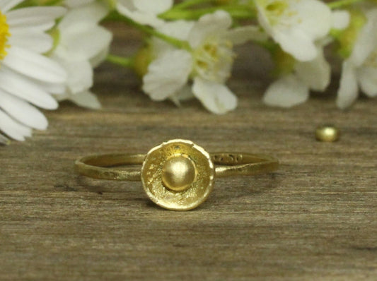 Buttercup Flower Ring in 9ct or 14ct or 18ct Gold