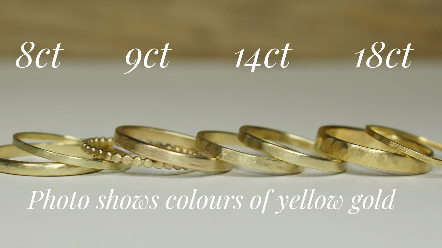 Harmony Bands Set of Two in Solid Gold