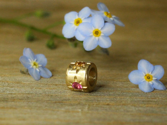 Little Cutie Bead Charm Spacer Gold & Gems