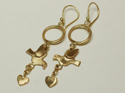 Faith Hope and Love Earrings in 9ct Yellow Gold