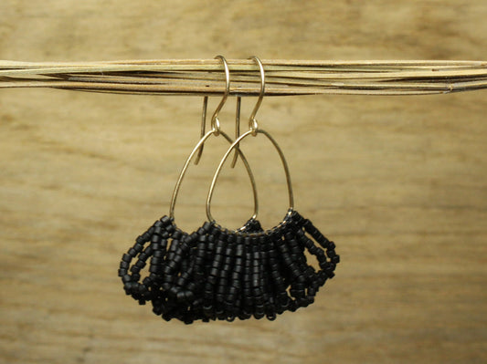 Beaded Earrings in Solid Gold or Silver and Miyuki Glass Beads