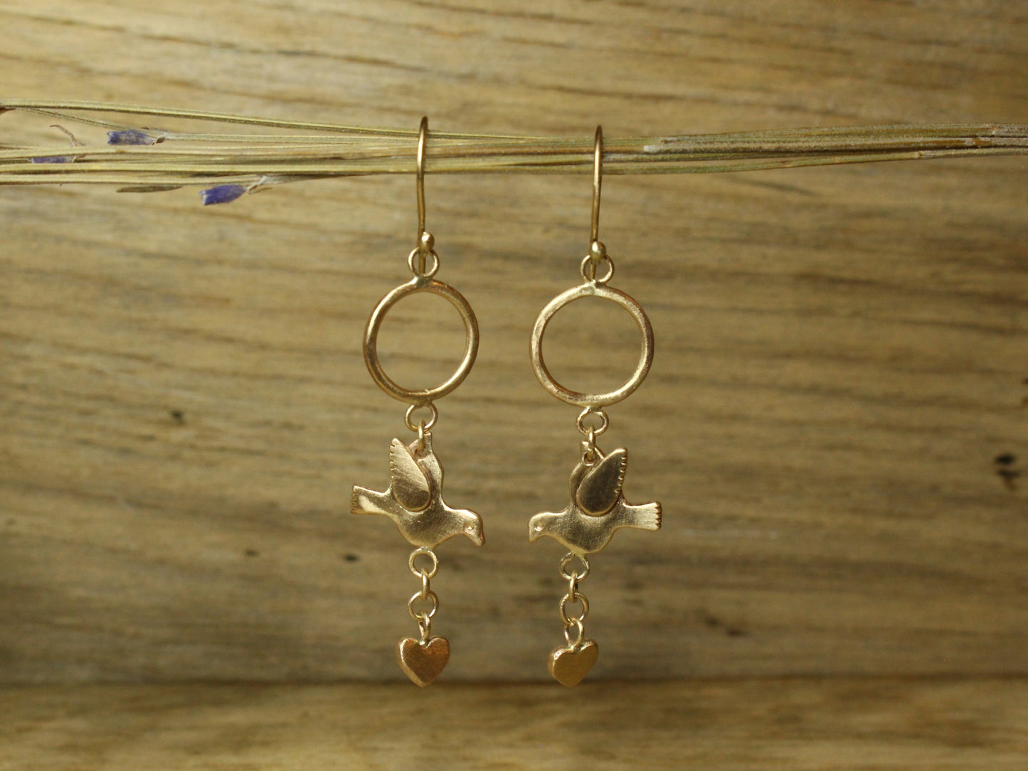 Faith Hope and Love Earrings in 9ct Yellow Gold
