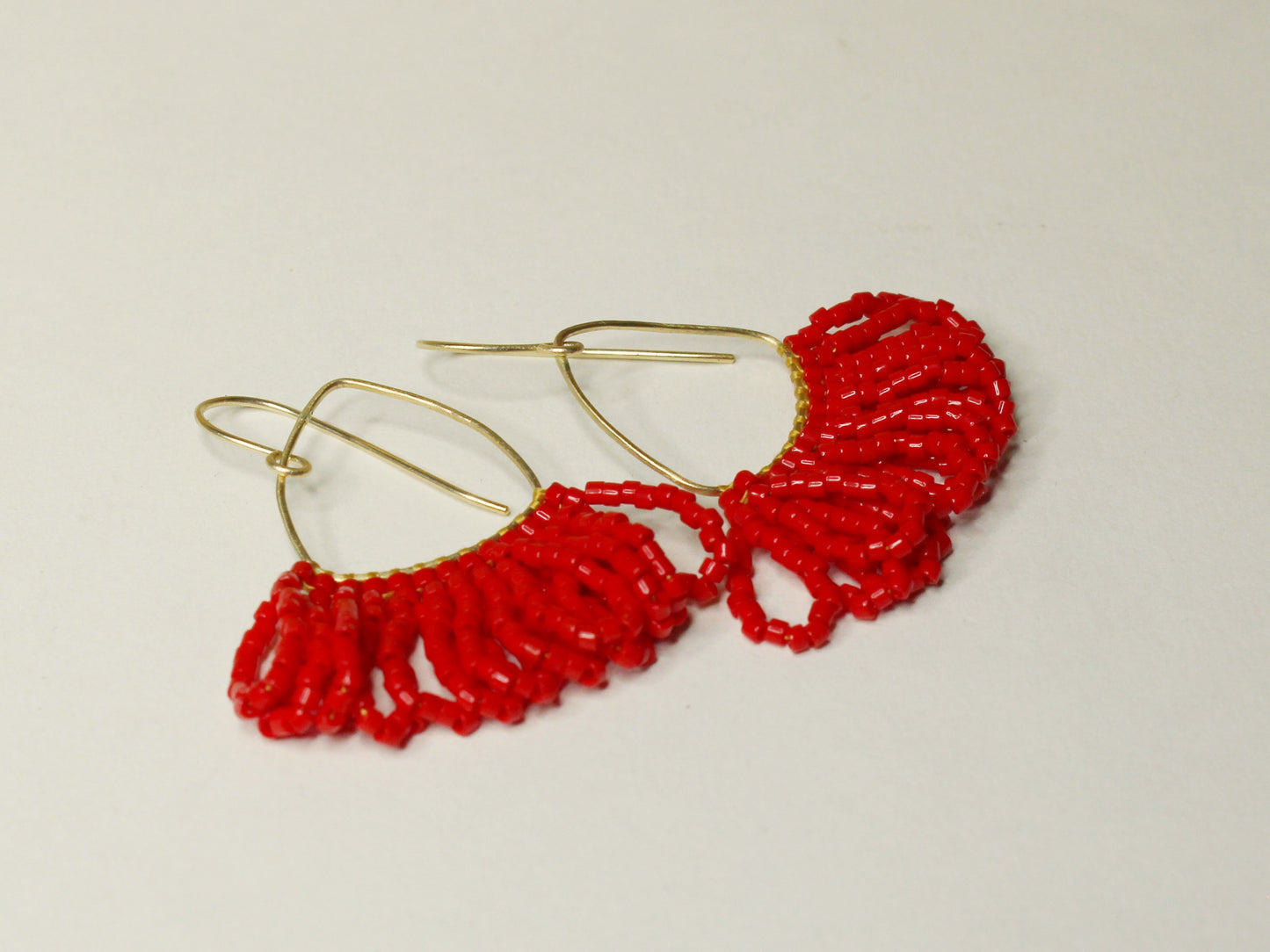 Beaded Earrings in Solid Gold or Silver and Miyuki Glass Beads