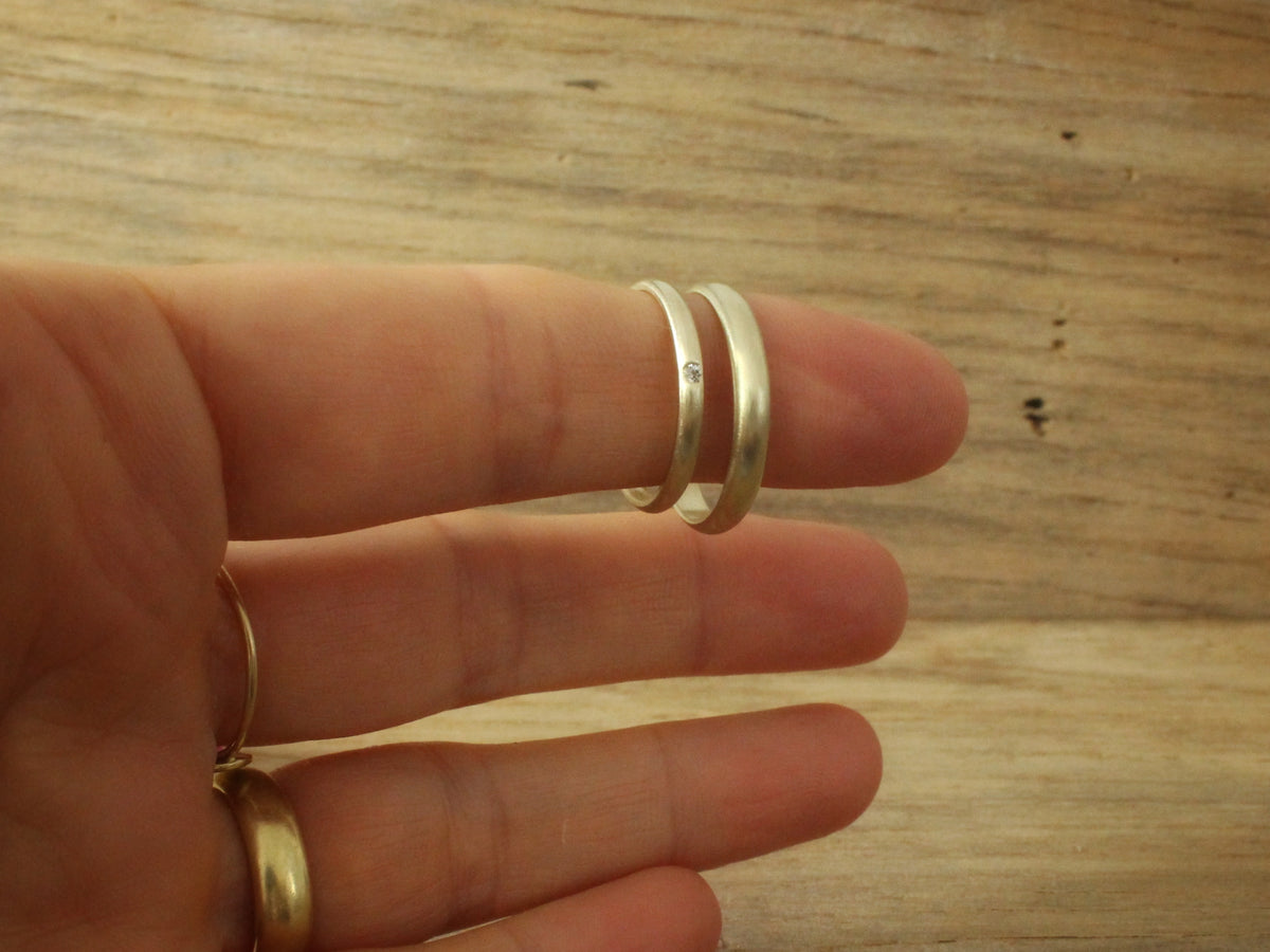 My Love Set of Two in Solid Gold with Diamond