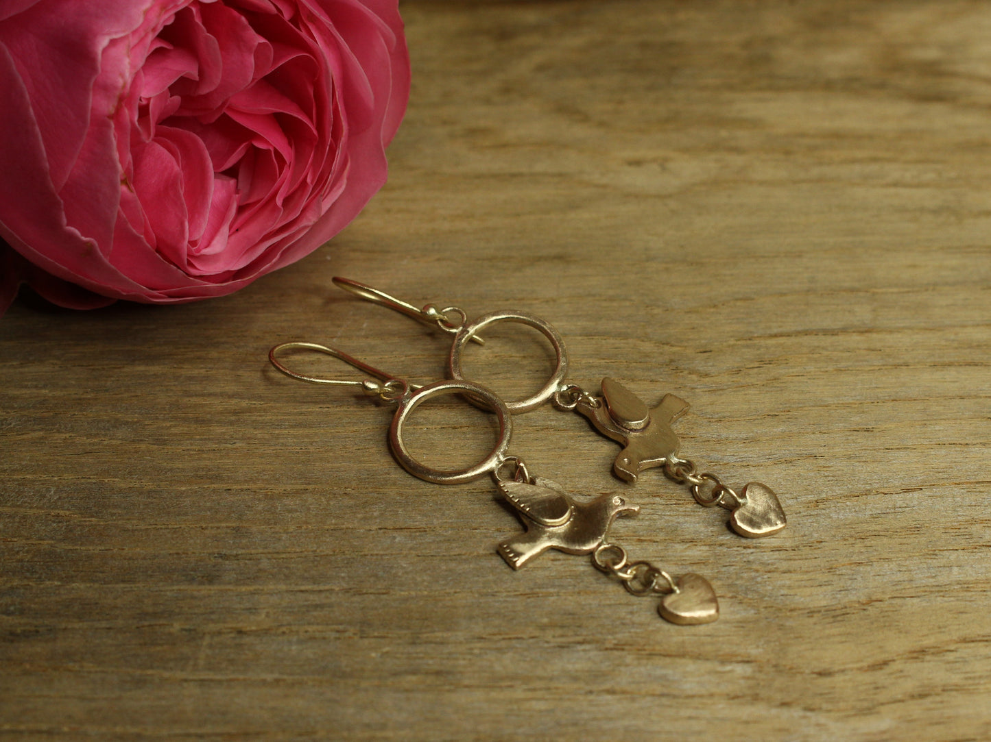 Faith Hope and Love Earrings in 9ct Yellow Gold