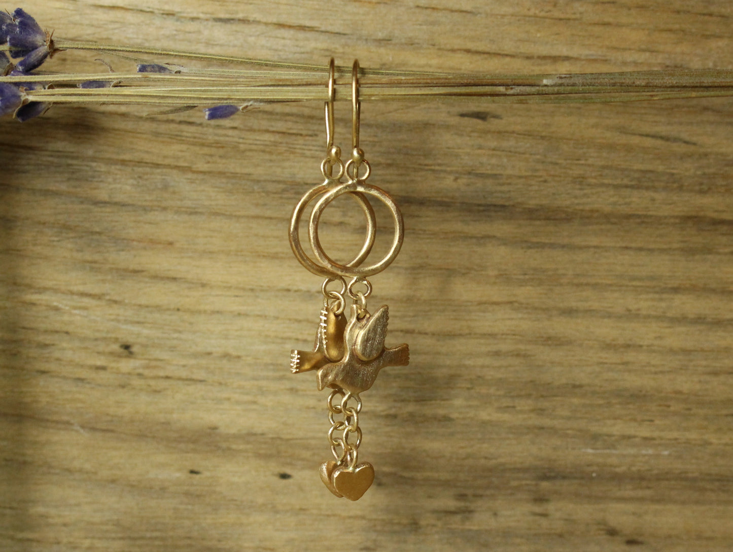 Faith Hope and Love Earrings in 9ct Yellow Gold