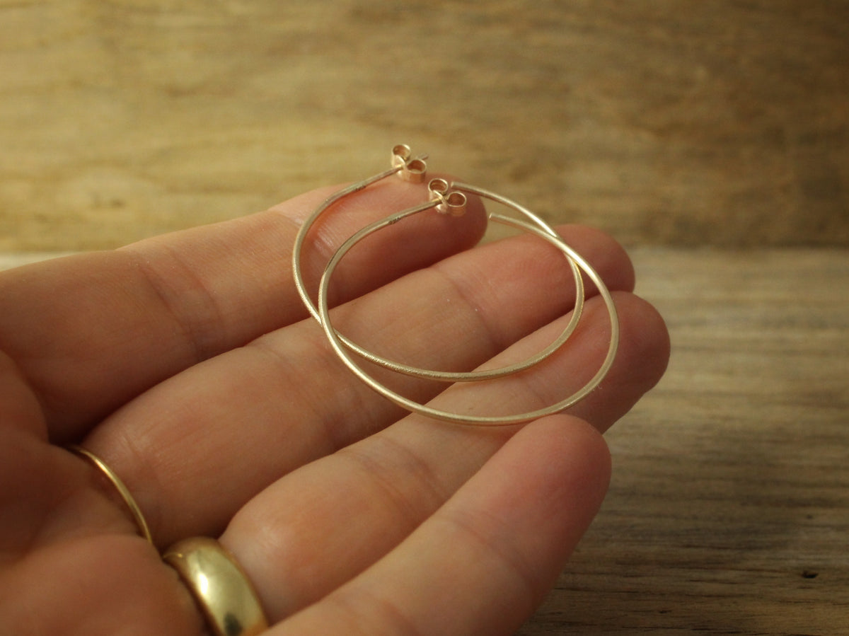 Solid Gold Hoops in 9ct or 14ct or 18ct Gold
