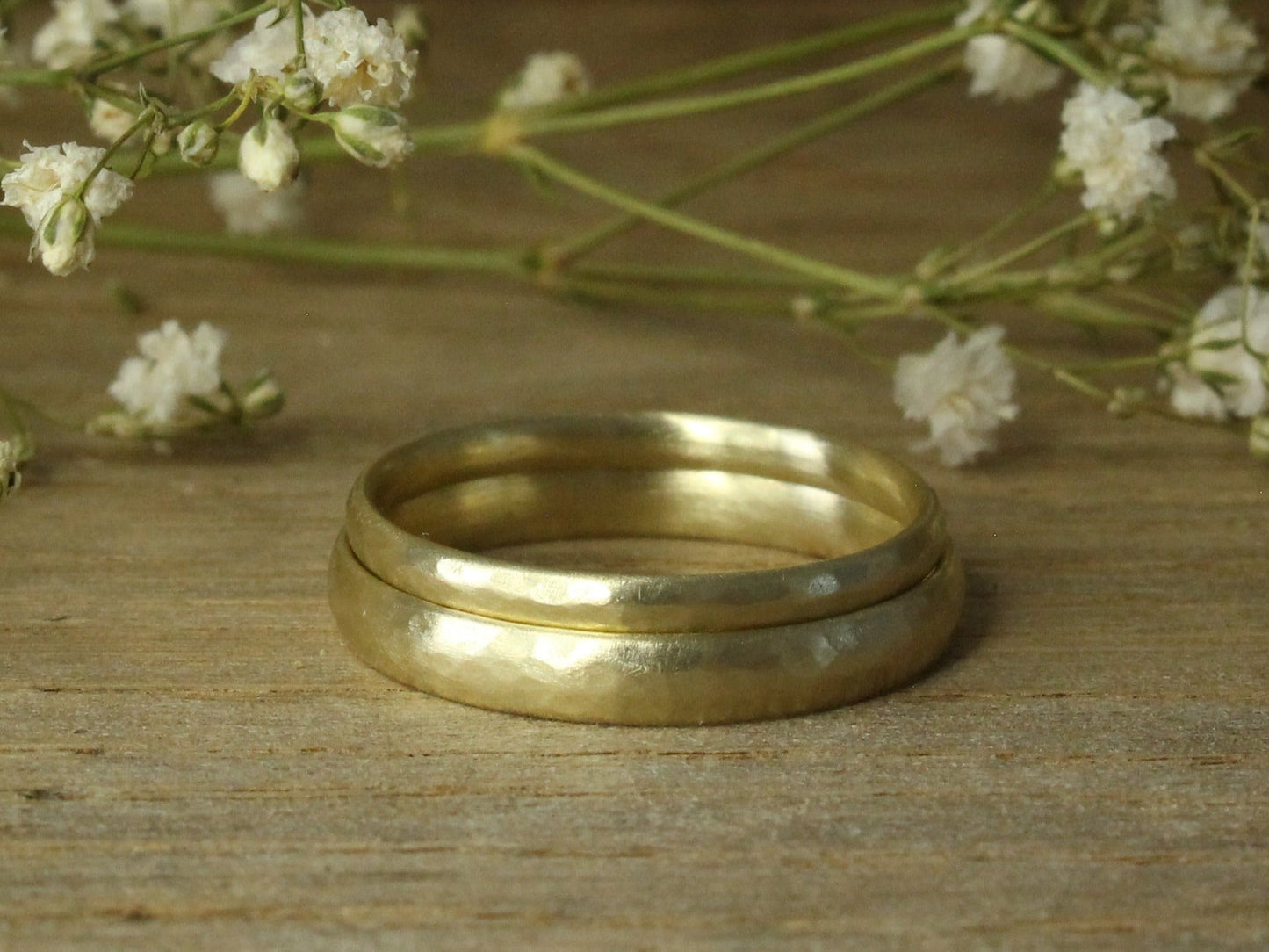 Harmony Bands Set of Two in Solid Gold