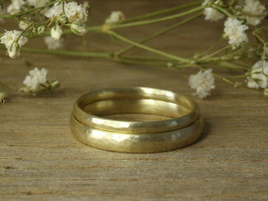 Harmony Bands Set of Two in Solid Gold