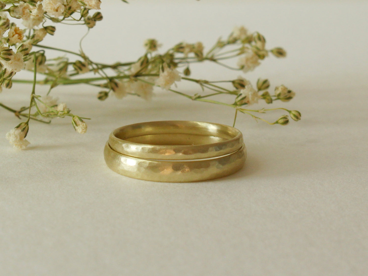 Harmony Bands Set of Two in Solid Gold