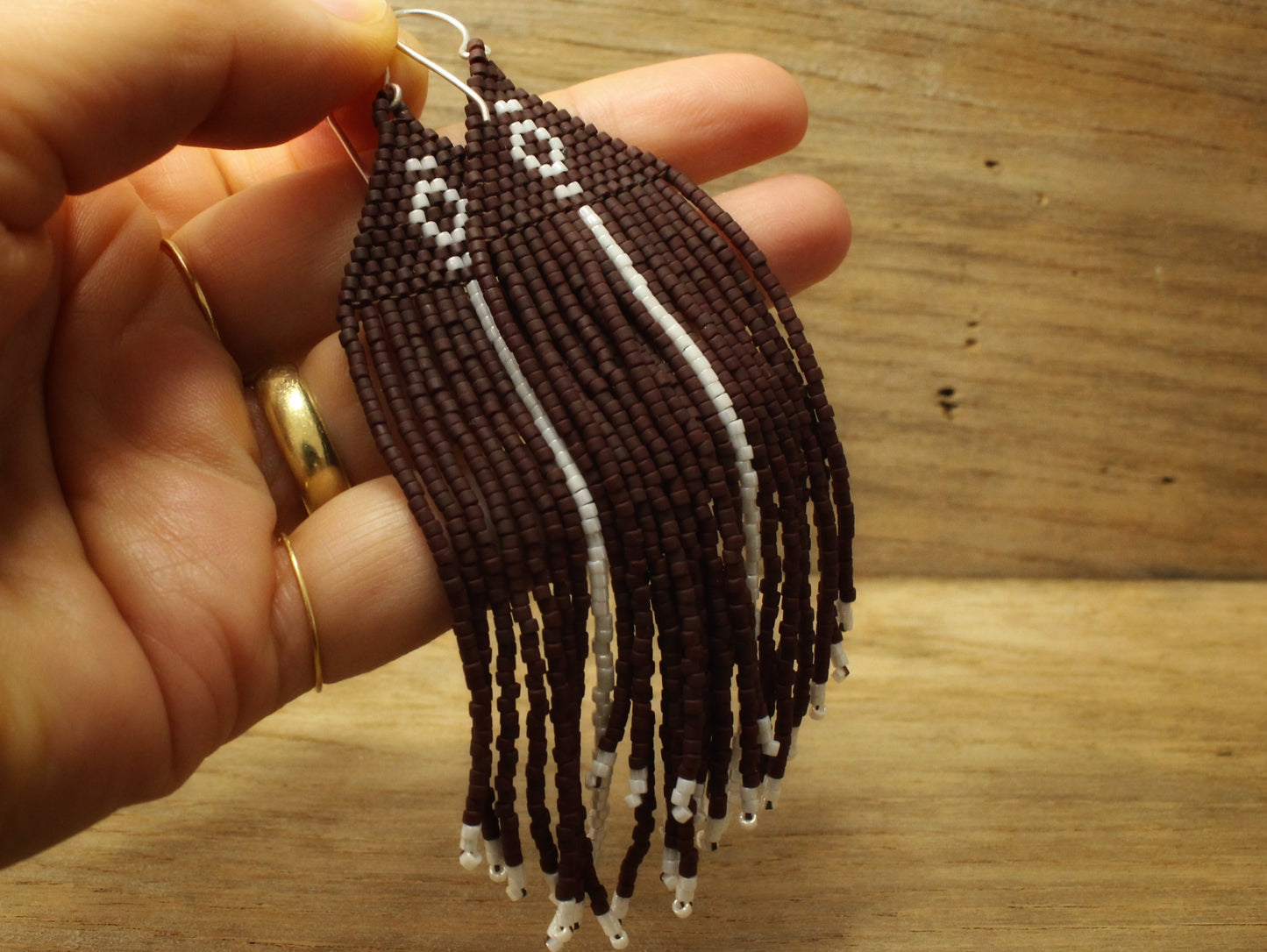 Nature Beaded Earrings in Sterling Silver and Miyuki Glass Beads