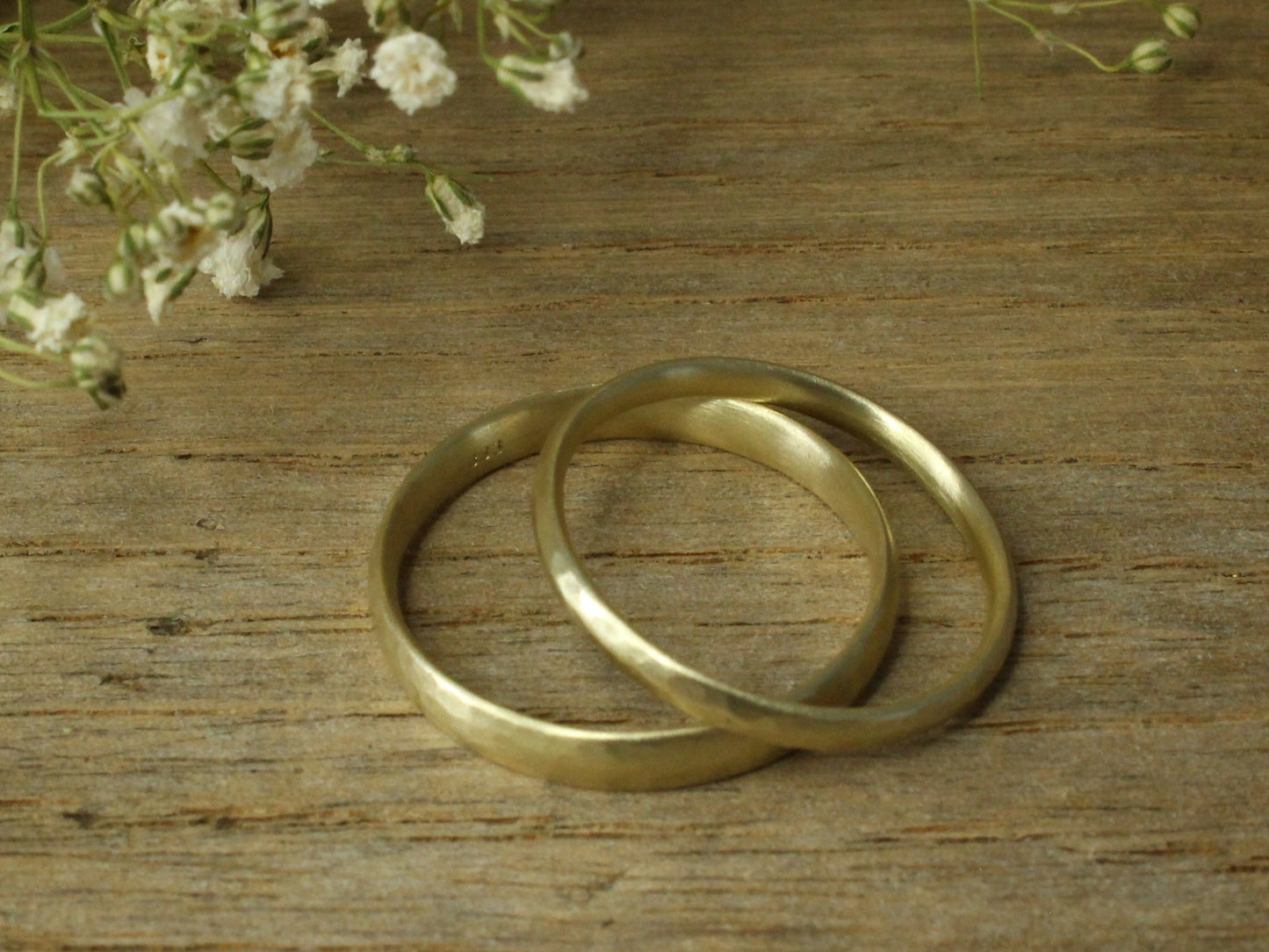 Harmony Bands Set of Two in Solid Gold