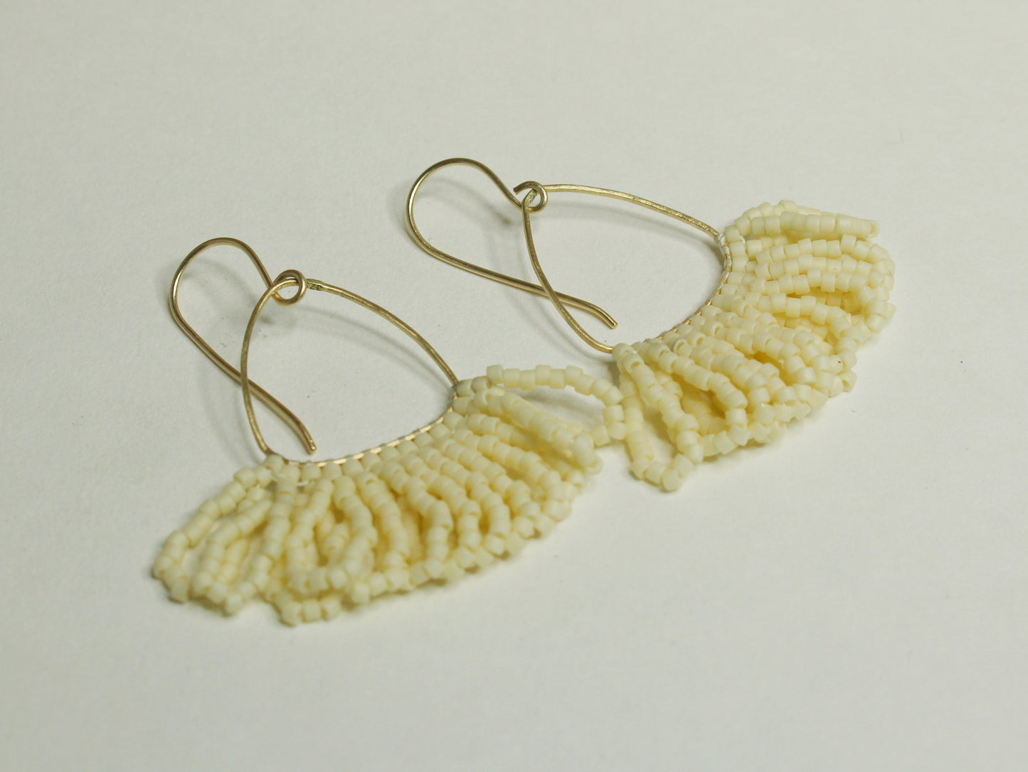 Beaded Earrings in Solid Gold or Silver and Miyuki Glass Beads