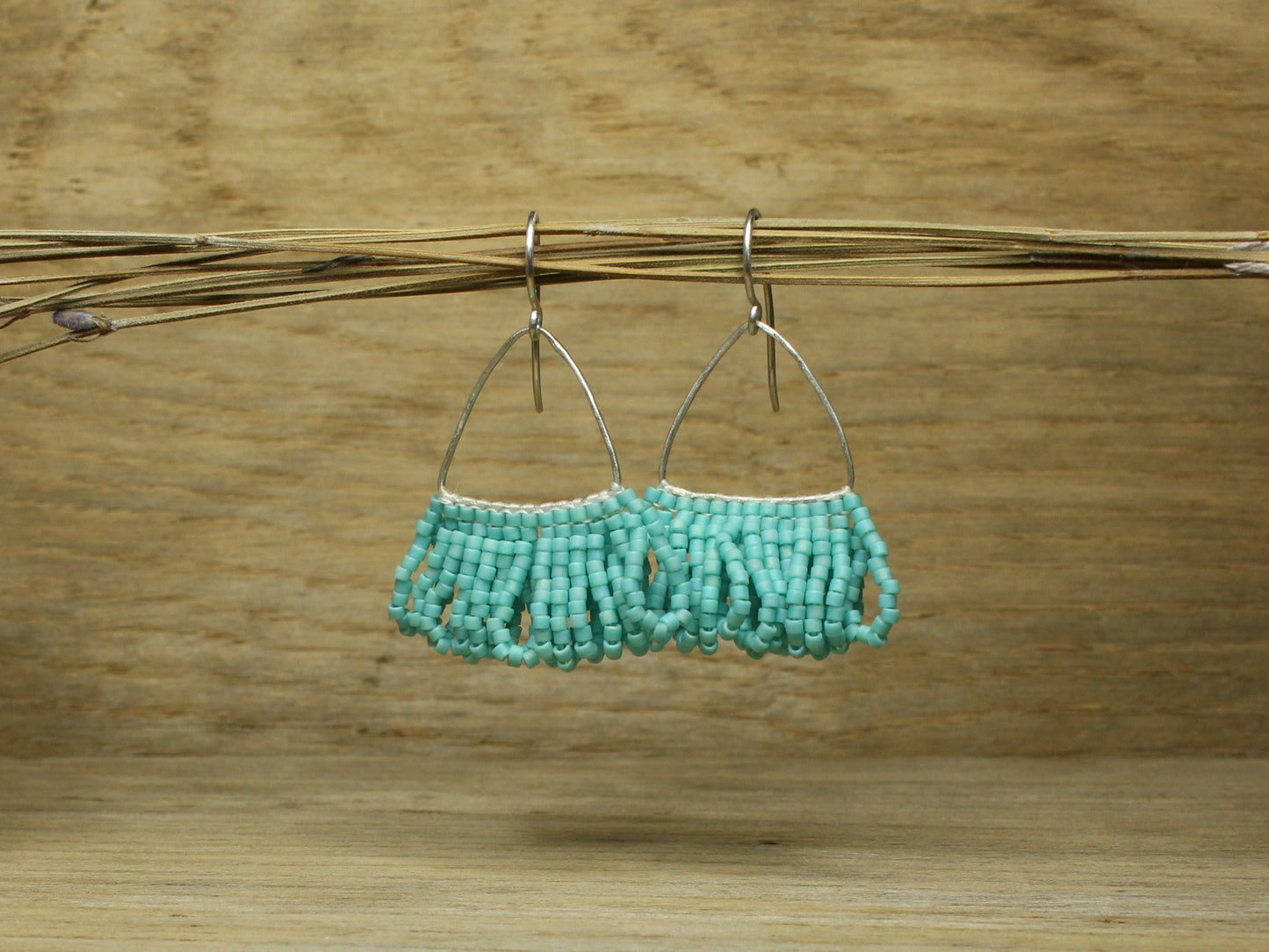 Beaded Earrings in Solid Gold or Silver and Miyuki Glass Beads