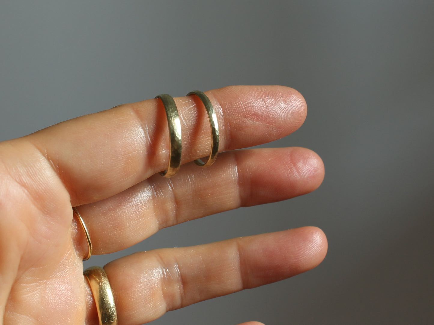 Harmony Bands Set of Two in Solid Gold