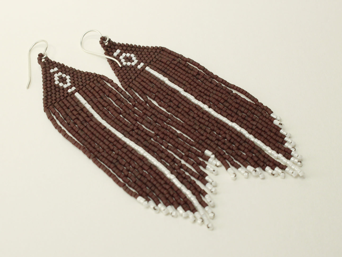 Nature Beaded Earrings in Sterling Silver and Miyuki Glass Beads